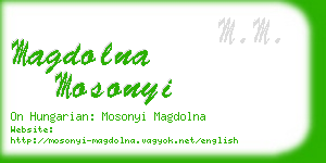 magdolna mosonyi business card